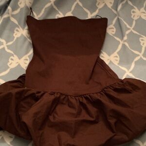 Brown Strapless Dress